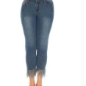 A.Z.I. New York Fringe Hem Blue Jeans